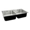 Just 18 Gauge T-316 Double Bowl Undermount Commercial Grade Outdoor Sink With Integra Flow UDF-1832-A-R